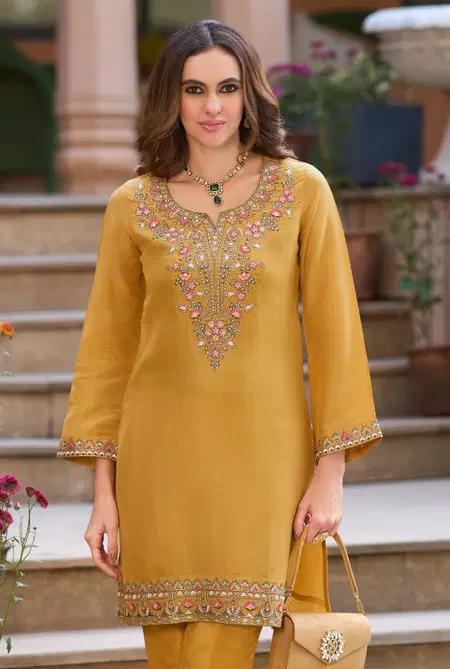 Jasleen By Lily And Lali Viscose Simar Silk Handwork Wholesale Co Ord Set In India